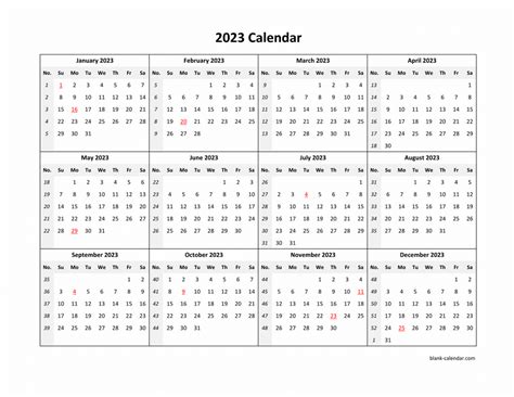 Yearly 2023 Calendars