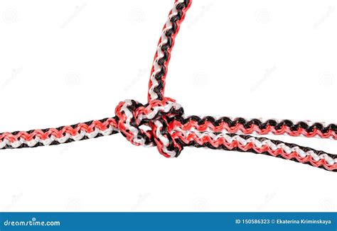 Bowline Knot Close Up Tied On Synthetic Rope Stock Image Image Of