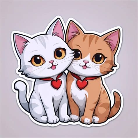 Premium Vector Couple Cute Cats Valentine Days