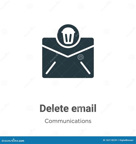 Delete Email Vector Icon On White Background Flat Vector Delete Email