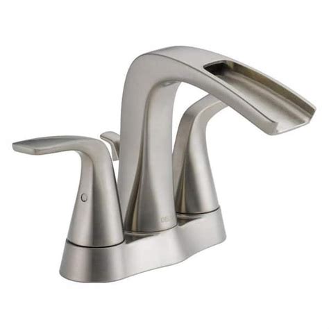 Have A Question About Delta Tolva 4 In Centerset 2 Handle Bathroom Faucet In Brushed Nickel