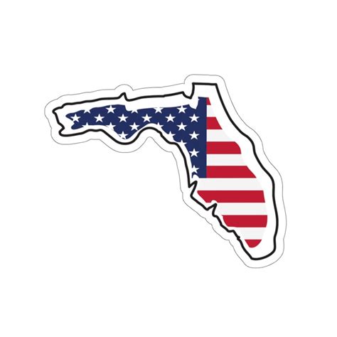Florida State Outline America Flag Sticker Etsy