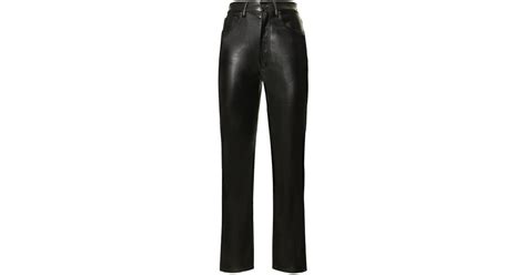 Anine Bing Sonya Faux Leather Pants In Black Lyst UK