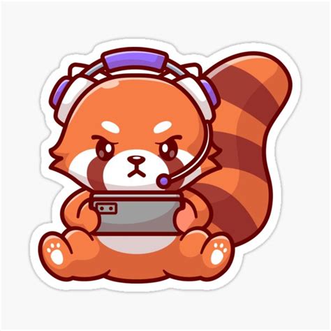 Gaming Red Panda Sticker For Sale By Renju1902 Redbubble