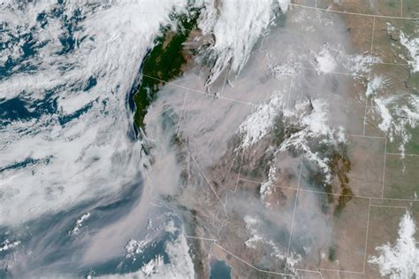Satellite Images Capture The Long Plume Of Wildfire Smoke Drifting Over