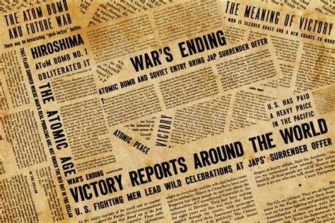 Collage Of Newspaper Headlines And Articles During World War Ii