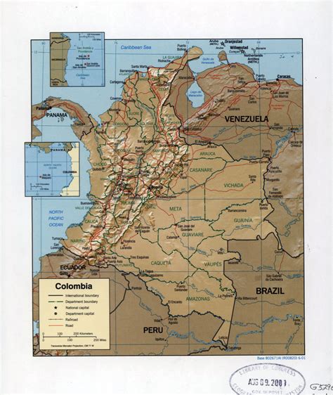 Grande Detallado Mapa Político Y Administrativo De Colombia Con Relieve Marcas De Ciudades