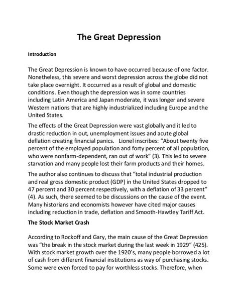 Great Depression Essays 50 The Great Depression Essay Topics