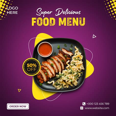 Premium Psd Delicious Food Social Media And Instagram Post Template