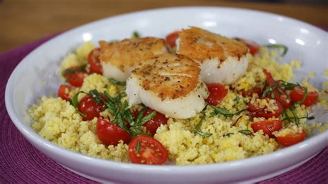Stir in the water, saffron, coriander, and cumin and bring to a boil. Fennel spiced scallops with saffron couscous, cherry ...