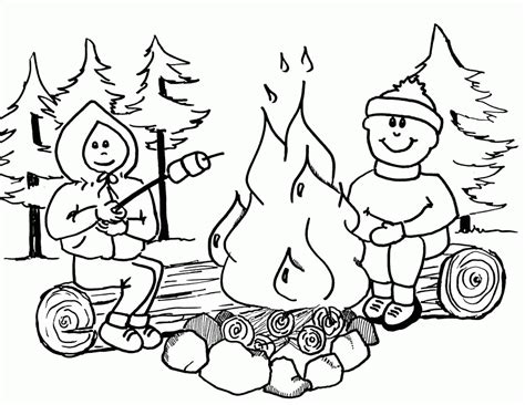 Campfire Coloring Pages For Kids Clip Art Library