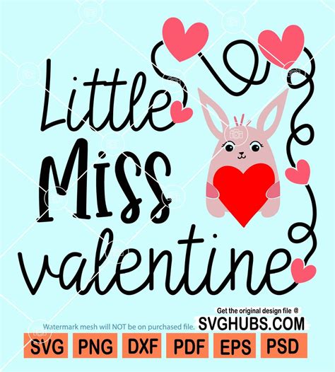 Little Miss Valentine Svg Love Heart Svg Girls Valentine Svg Baby