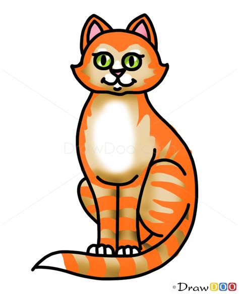 Easy cat drawing tutorial for kids. How to Draw Cat, Kids Draw - How to Draw, Drawing Ideas ...
