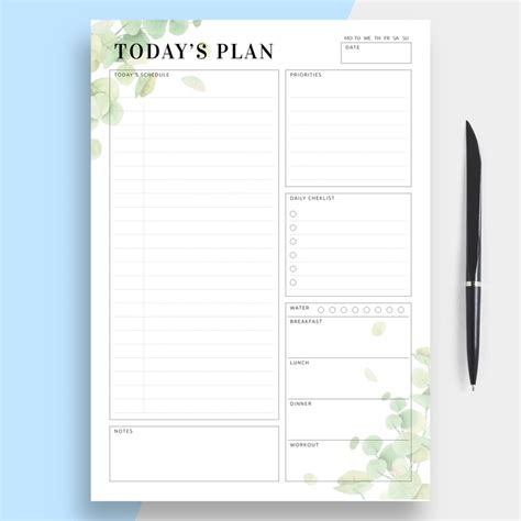 Undated Daily Planner Template Daily Printable Planner Etsy