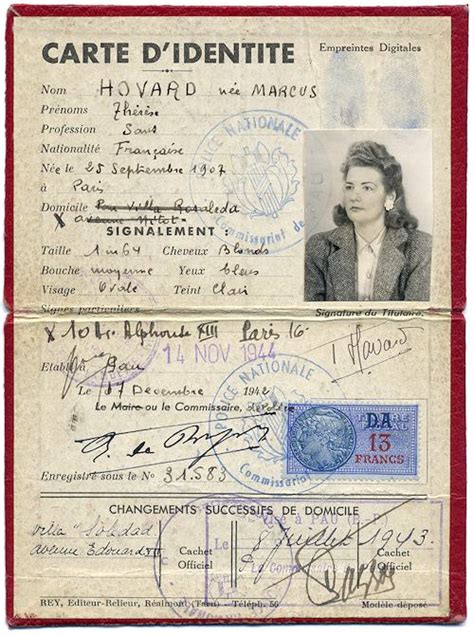 Carte d'identite — carte d identité spécimen de carte d identité allemande une carte d'identité est un document officiel d'identification de la personne. The Ephemera Society - Item of the Month 2014