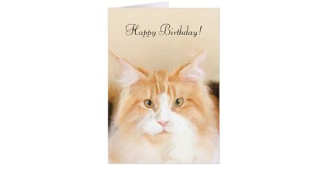 Happy Birthday Main Coon Cat Card Zazzle