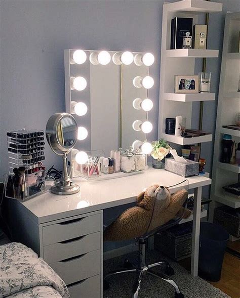 Ikea vanity table rpg newbiesinfo makeup tables for bedrooms bedroom atmosphere ideas with mirror set alex drawer malm modern apppie org. L-O-V-E @mairbearss vanity station, it's illuminating ...
