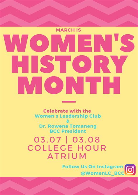 Womens History Month Events Bcc Mar 7 And 8 College Hour Atrium