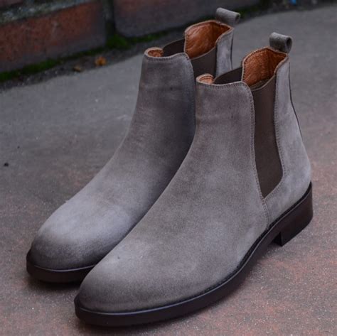 Decked out with brushed silver eyelets and tonal lacing. Buy Beige Suede Chelsea Boot by Gentwith.com with Free ...