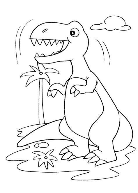 A Cartoon Dinosaur Is Standing In The Water