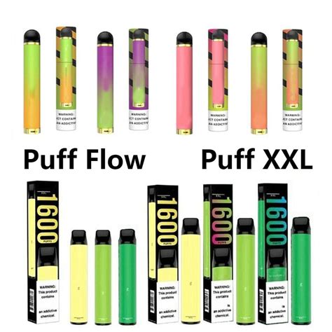 New Puff Xxl Disposable Pod Device 1600 Hits 10 Colour Puff Flow 8 Style 600mah 4ml Vape Pen