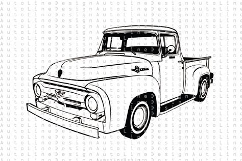 Ford F100 1956 F Series Classic Truck Muscle Car Svg Pdf Dxf Etsy In