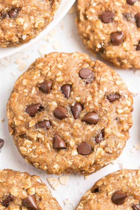 Healthy Chocolate Chip Peanut Butter Oatmeal Breakfast Cookies Amys