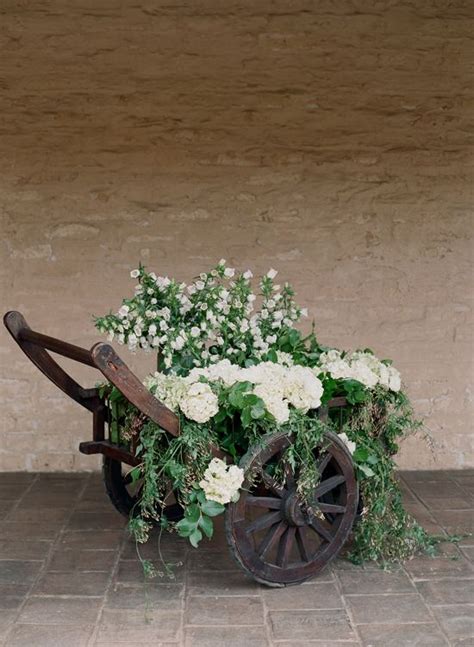 Wheelbarrow With Flowers Rustic Theme Pinterest