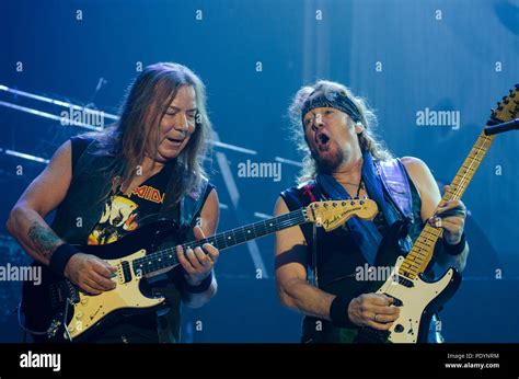 Dave Murray Adrian Smith Iron Maiden Live In Belfast Stock Photo Alamy