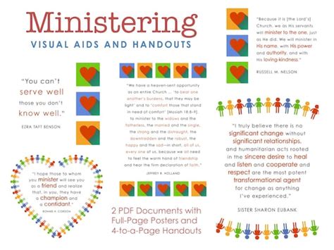 Lds Ministering Quotes Handouts Visual Aids Relief Etsy