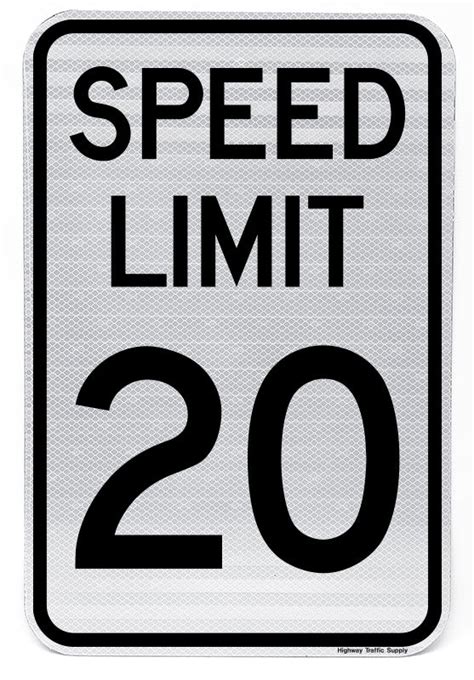R2 1 Speed Limit Sign 20 Mph Highway Traffic Supply