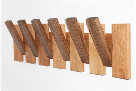 6 Hook Coat Rack Premium Oak Wood Modern Design Modern Etsy