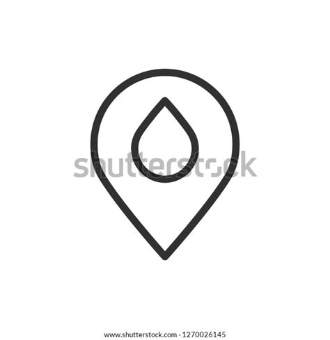 Map Pin Drop Sign Linear Icon Stock Vector Royalty Free 1270026145