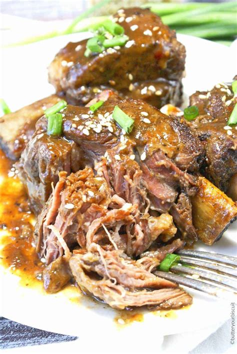 This dish is perfect to warm those tummy's on cold winter nights. Slow Cooker Asian Beef Short Ribs - Butter Your Biscuit