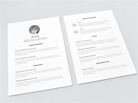 Free Creative Horizontal Resume Template For Job Seeker