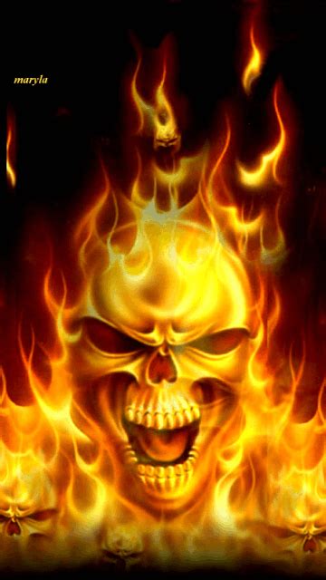 Fire Skull Mobile Screensavers Available For Free Download Skull