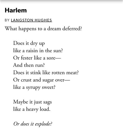 Poem Harlem By Langston Hughes Rpoetry
