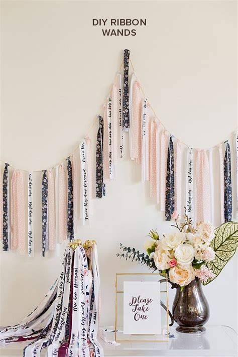 Ribbon crafts get more complicated when you can use a sewing machine. Make These DIY Handlettered Ribbon Wands for your Wedding ...