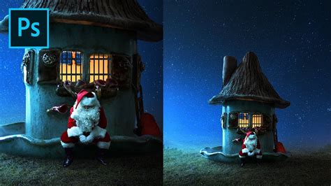 Photoshop Effects Santa Claus Sad Photo Manipulation Tutorial
