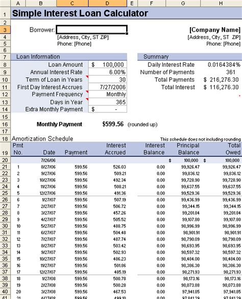 Note Payable Amortization Schedule Excel Plmedge