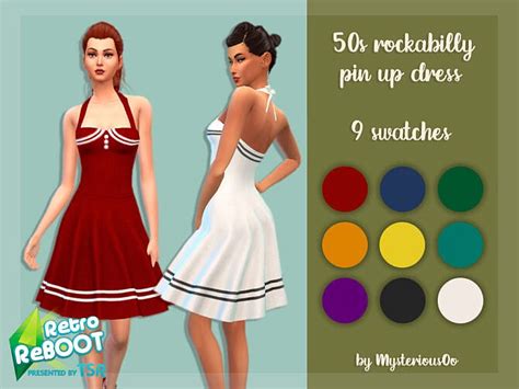 Retro 50s Rockabilly Pin Up Dress By Mysteriousoo At Tsr Sims 4 Updates
