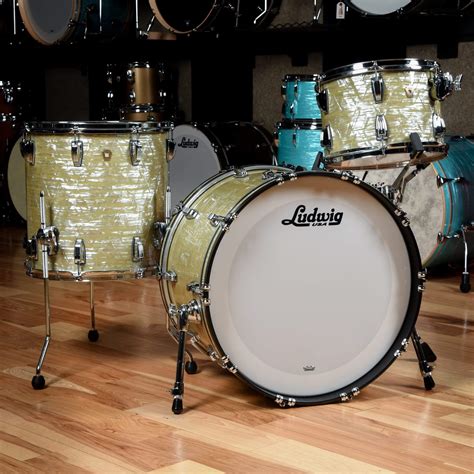 Ludwig Classic Maple 131622 3pc Drum Kit Olive Pearl Chicago Music