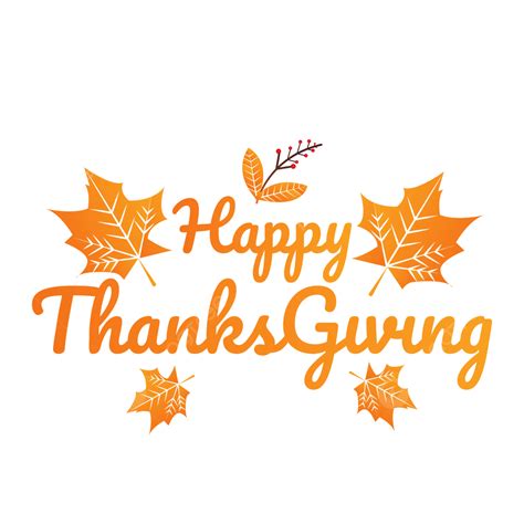 Happy Thanksgiving Day Hand Drawn Text With Leaves Happy Thanksgiving