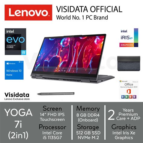 Lenovo 2in1 Yoga 7i Intel Evo I5 1135g7 Win10 8gb 512gb 14 Fhd Touch