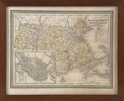 Sold Price Map Of Massachusetts And Rhode Island Published By Thomas