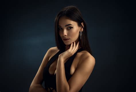 sideboob simple background portrait face maksim bondarenko 720p women brunette black