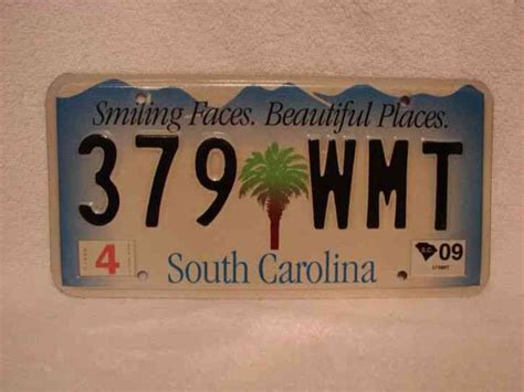 South Carolina License Plate 379 Wmt