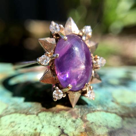 Disco Magic Natural Purple Star Sapphire In A Rose Gold Star Setting