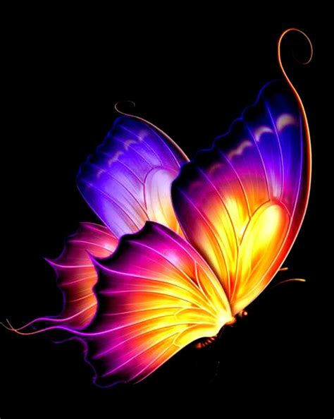 Neon Butterfly Digital Art By Barry Patrick Pixels