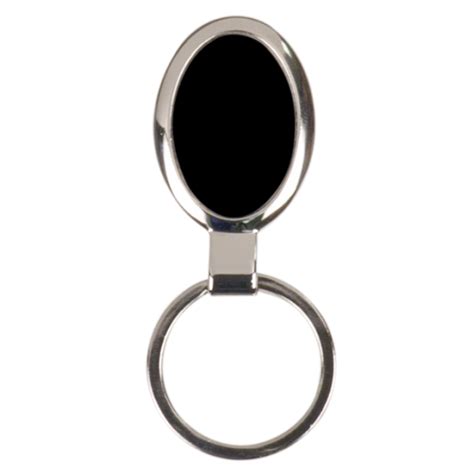 Black Oval Laserable Metal Keychain